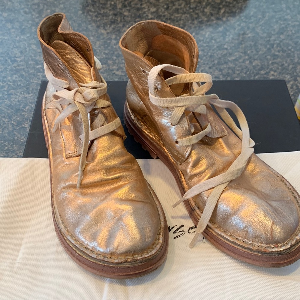 Marsell metallic lace up boot size 36.5